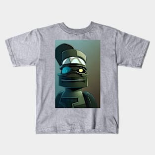 Green smiling robot Kids T-Shirt